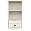 vidaXL Bookcase White Solid pine wood, engineered wood, metal Tall