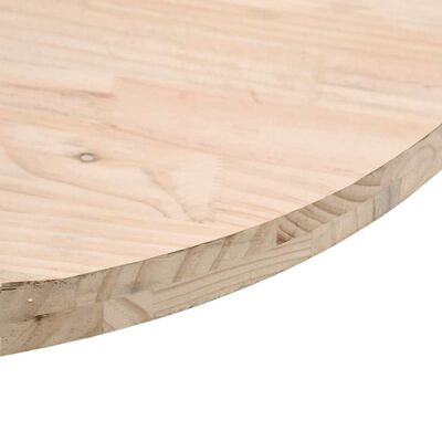 Curved edge of circular wooden board showing thickness and wood grain