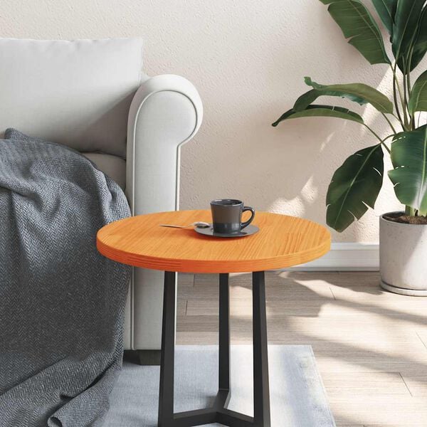 vidaXL Table Top Round Wax Brown &Oslash;19.7x1.0" Solid Wood Pine