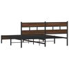 vidaXL Bed Frame Brown Oak Steel, engineered wood Super King Bed Frame