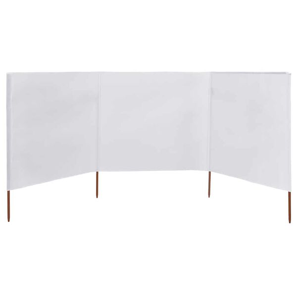 vidaXL Wind Screen White Non-woven fabric and wood Large Foldable