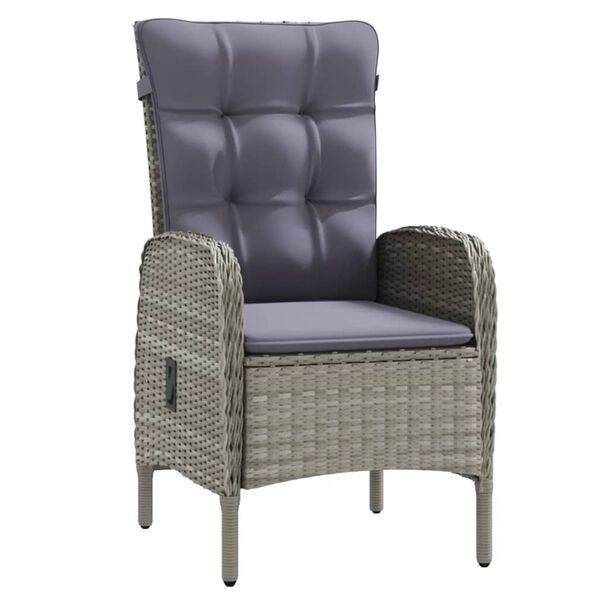 vidaXL Garden Dining Set Grey and Black