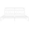 vidaXL Bed Frame White Steel 79 x 79 in Bed Frame Rectangular Modern