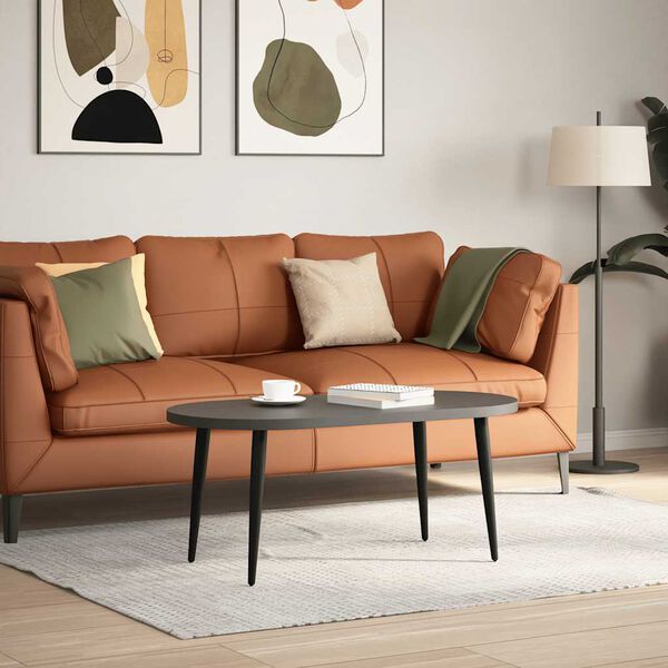 vidaXL Coffee Table Leg Black Powder-Coated Steel Adjustable Feet