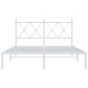 vidaXL Bed Frame White Steel Full Bed Frame Rectangular Modern