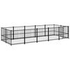 vidaXL Dog Kennel Black Powder-coated steel Large Durable Dog Kennel