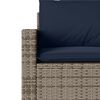 vidaXL Garden Sofa Grey PE Rattan 3-Seater Removable Covers