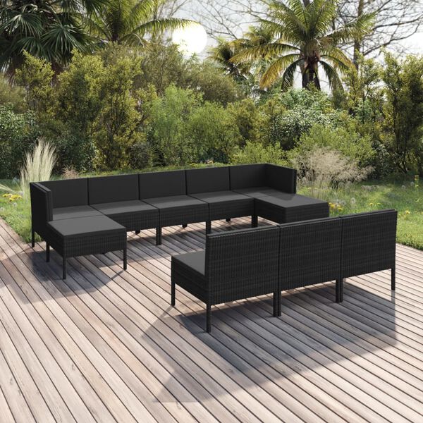 vidaXL Garden Lounge Set Black
