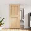 vidaXL Sliding Door with Hardware Set 35.4x82.7" Solid Wood Pine