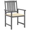 vidaXL Garden Chair Set of 2 Grey Solid Acacia Wood Medium Durable