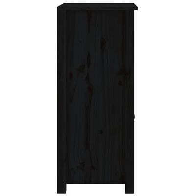 vidaXL Sideboard Black 15.7"x13.8"x31.5" Solid Wood Pine