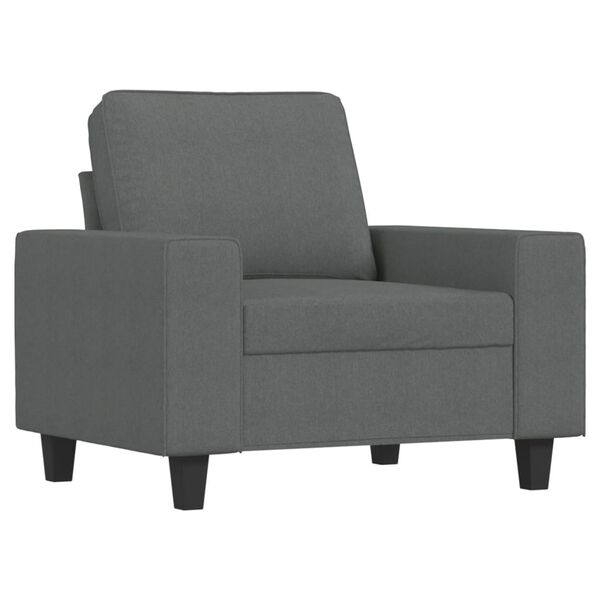 vidaXL Sofa Set Dark grey Fabric (100% polyester), metal, textilene, plywood