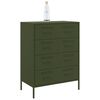 vidaXL Sideboard Olive Green Steel Medium Sideboard Rectangular