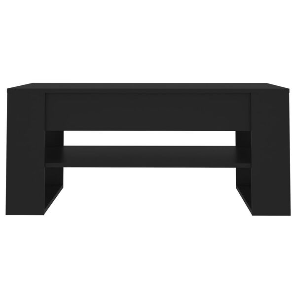 vidaXL Coffee Table Black Engineered wood 40.2x21.7x17.7 in Coffee Table
