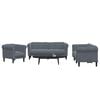 vidaXL Sofa Set Dark grey Velvet (100% polyester), plywood, solid wood