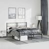 vidaXL Metal Bed Frame Black Powder-Coated Steel 5FT King Size