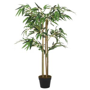 vidaXL Artificial Bamboo Tree Green Bamboo and Textile Fiber 31.5 in Tall