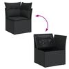 vidaXL Garden Sofa Set Black PE rattan Modular Adjustable Armrests