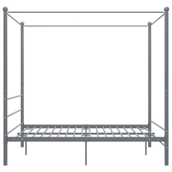 vidaXL Bed Frame Gray Powder-coated metal Double Classic/Traditional
