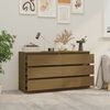 vidaXL Bedside Cabinet Set of 2 Honey Brown Solid Pinewood Medium