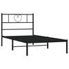 vidaXL Bed Frame Black Powder-Coated Steel Twin Bed Frame Rectangular