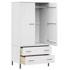 vidaXL Wardrobe White Solid Pine Wood Compact Wardrobe Rectangular