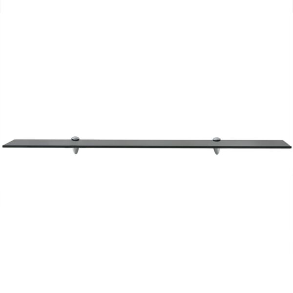 vidaXL Floating Shelf Set of 2 Black Tempered safety glass, Zinc alloy