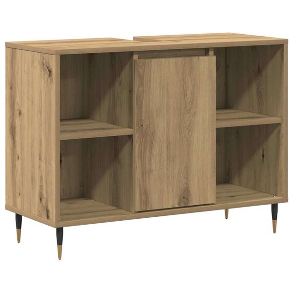 vidaXL Bathroom Cabinet with Door Artisan Oak 31.50 x 12.99 x 23.62 in