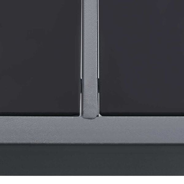 vidaXL Outdoor Dining Table Anthracite Glass, Powder-Coated Steel Large