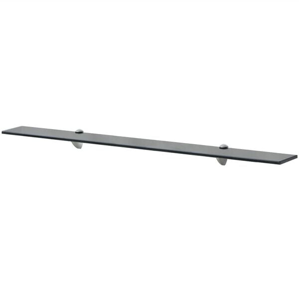vidaXL Floating Shelf Black Tempered safety glass 39.4 x 7.9 in