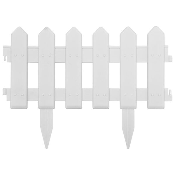 vidaXL Lawn Edgings 25 pcs White 393.7" PP