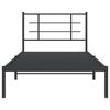 vidaXL Bed Frame Black Powder-Coated Steel Twin Modern Bed Frame