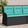 vidaXL Reclining Patio Bench Black Turquoise PE rattan 2-seater