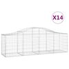 vidaXL Gabion Basket Set of 14 Silver Galvanized iron Large
