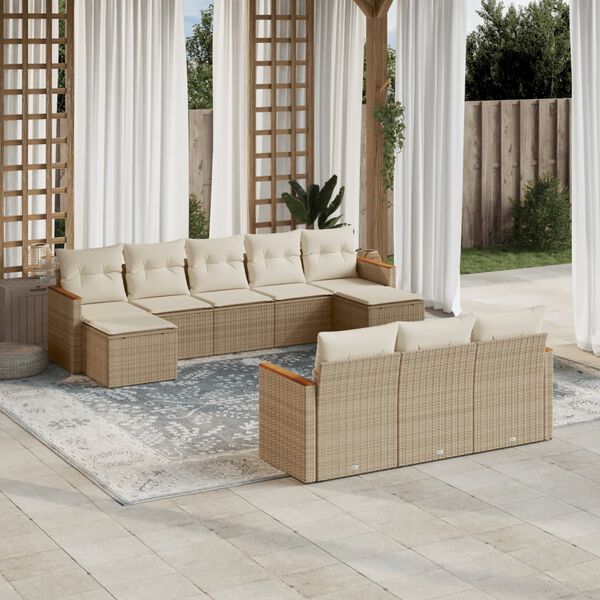 vidaXL Garden Sofa Set Beige