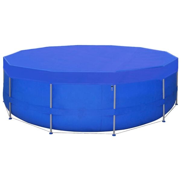 vidaXL Pool Cover Set of 2 Dark blue Polyethylene 21.3 ft diameter