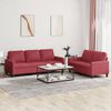 vidaXL Sofa Set Wine Red Faux Leather 2-seater, 3-seater Sofa Set