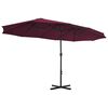 vidaXL Garden Parasol Bordeaux Red Polyester, Aluminum Extra large