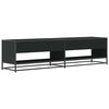 vidaXL TV Cabinet Black Engineered Wood and Metal 71.1 x 15.7 x 18.1 in