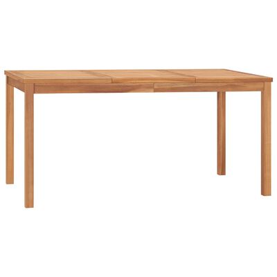 vidaXL Patio Dining Table 63"x31.5"x30.3" Solid Teak Wood