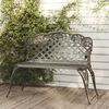 vidaXL Garden Bench Green Cast Aluminum Medium Durable Garden Bench