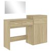 vidaXL Dressing Table Set Sonoma oak Engineered wood, Glass Standard