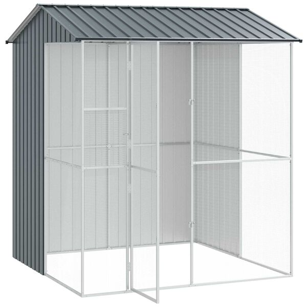 vidaXL Bird Cage Anthracite 84.65 x 82.68 x 97.24 in Galvanised Steel