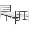 vidaXL Bed Frame Black Powder-Coated Steel Small Single Bed Frame