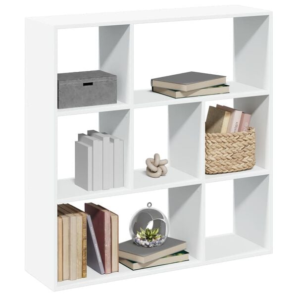 vidaXL Room Divider Bookcase White Engineered Wood Medium Modern