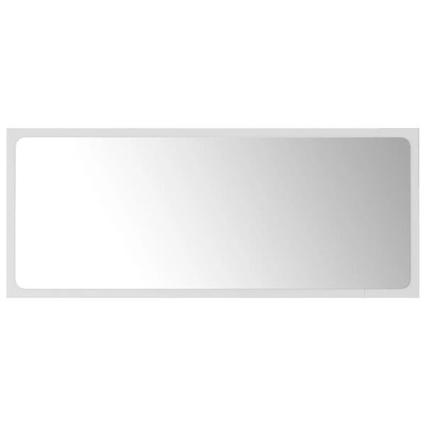 vidaXL Mirror White Engineered wood, acrylic Bathroom Mirror Rectangular
