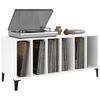 vidaXL Record Cabinet White Engineered wood, metal Medium Record Cabinet