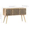 vidaXL Sideboard Natural Mango Wood and Black Large Sideboard
