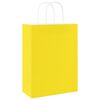 vidaXL Paper Bags 250 pcs with Handles Yellow 26x12x35 cm