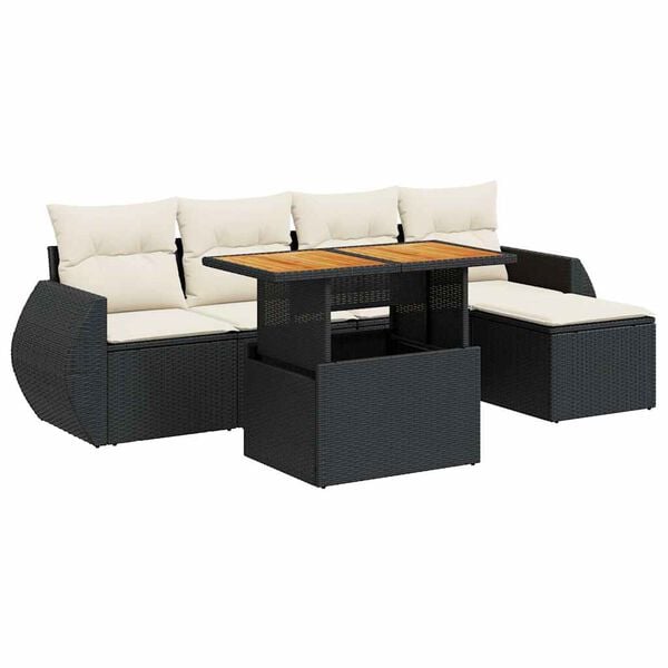 vidaXL Garden Sofa Set Black